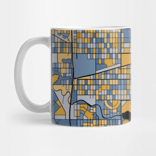 Regina Map Pattern in Blue & Gold Mug